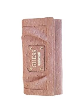 Guess Blush Pink Women's Wallet Textured Faux Ostrich Print Purse Clutch